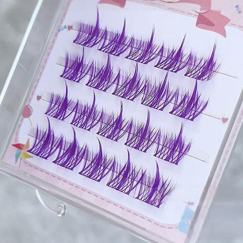 Dreamy Colored Dopamine False Eyelashes Travel Pack Single Cluster